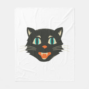 Vintage-Halloween-Katze Fleecedecke