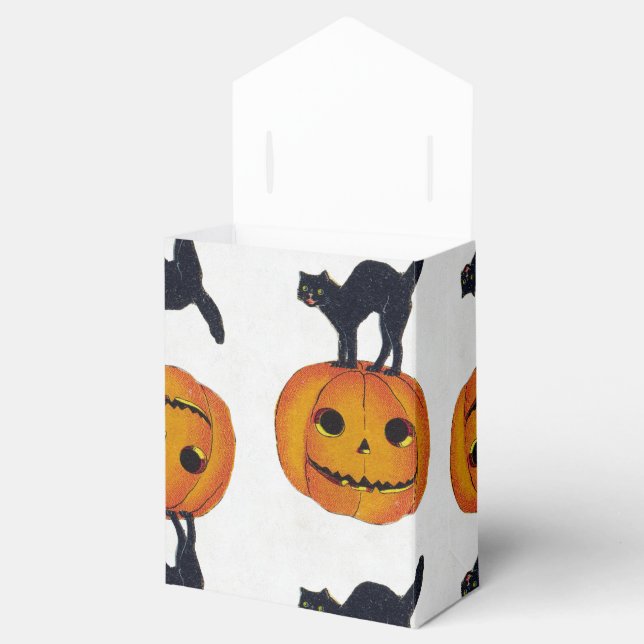 Vintage Halloween-Katze Geschenkschachtel (Geöffnet)