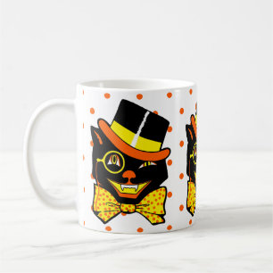 Vintage Halloween-Katze Kaffeetasse