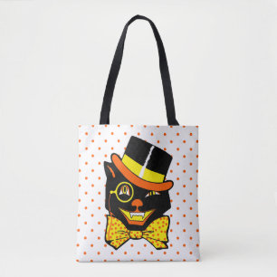 Vintage Halloween-Katze Tasche