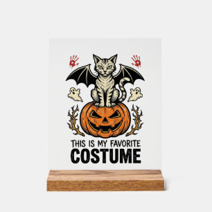 Vintage Halloween-Katzen-Kürbis-Kostüm-Shirt-Desig Acrylschild