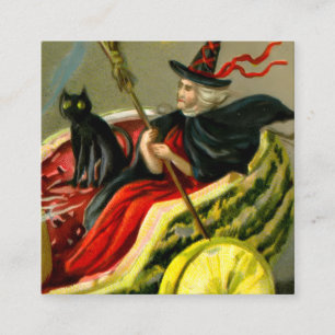 Vintage Halloween-Katzenjacke Begleitkarte
