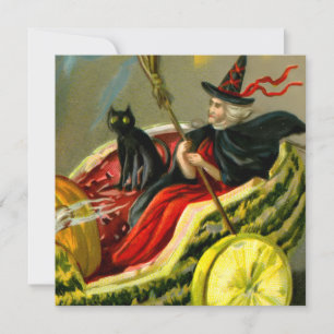 Vintage Halloween-Katzenjacke Karte