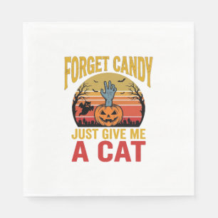 Vintage-Halloween-Katzenliebhaber-lustiges Bonbon- Serviette