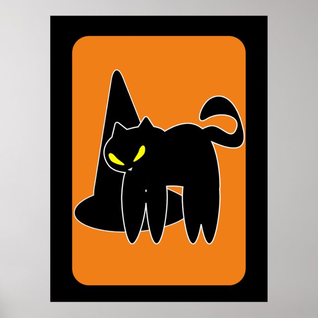 Vintage Halloween-Katzenwitsche Poster (Vorne)