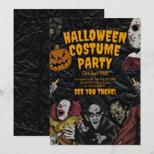 Vintage Halloween-Kostenparty, editierbare Hallowe Einladung