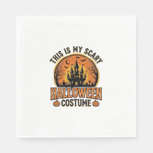 Vintage-Halloween-Kostüm-Verfluchtes-Schloss-Shirt Serviette