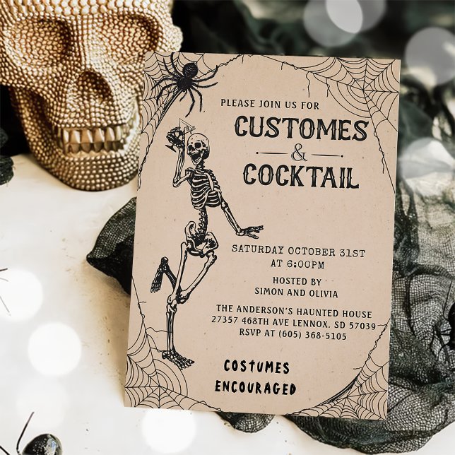 Vintage Halloween-Kostüme und Cocktail Einladung (Von Creator hochgeladen)