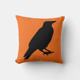 Vintage Halloween-Krähe Kissen