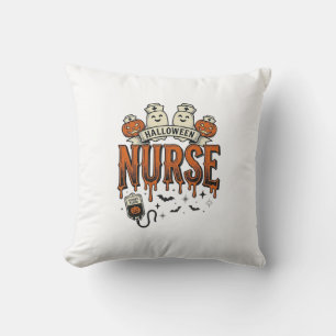 Vintage-Halloween-Krankenschwester-Geist-Kürbis-De Kissen