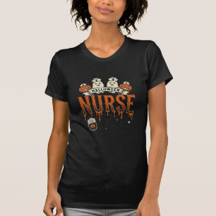 Vintage-Halloween-Krankenschwester-Geist-Kürbis-De T-Shirt