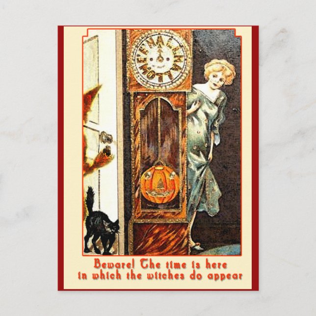 Vintage Halloween-Kunst Postkarte (Vorderseite)