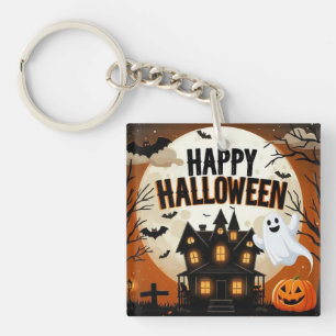 Vintage-Halloween-Kunst Schlüsselanhänger