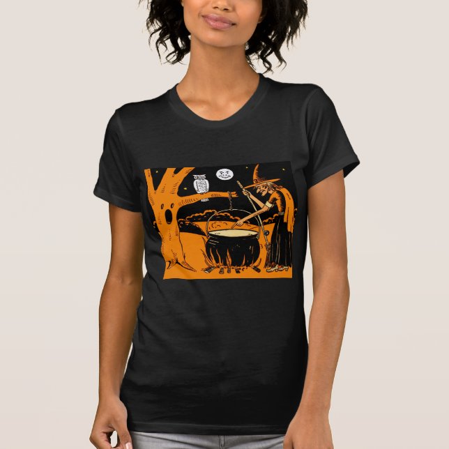 Vintage Halloween-Kunst T-Shirt (Vorderseite)
