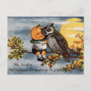 Vintage-Halloween-Kunstpostkarte Postkarte