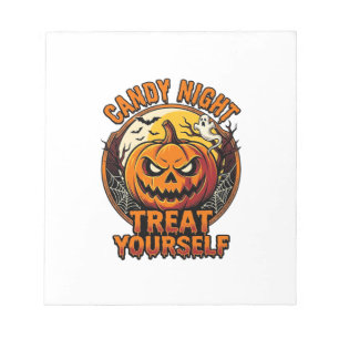 Vintage-Halloween-Kürbis-Belohne-Dich-Selbst-Shirt Notizblock