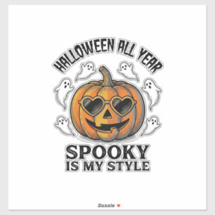 Vintage-Halloween-Kürbis-Geist-Gravur-Shirt_1 Aufkleber