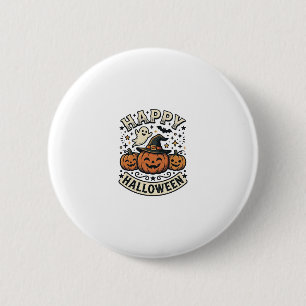 Vintage-Halloween-Kürbis-Geist-Shirt-Design_1 Button