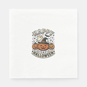 Vintage-Halloween-Kürbis-Geister-Shirt-Design_1 Serviette