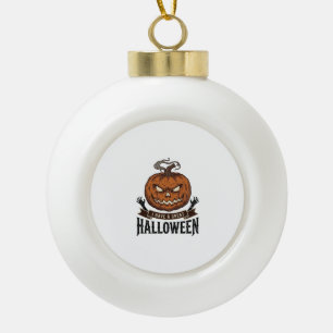 Vintage-Halloween-Kürbis-Goth-Shirt-Design_1 Keramik Kugel-Ornament