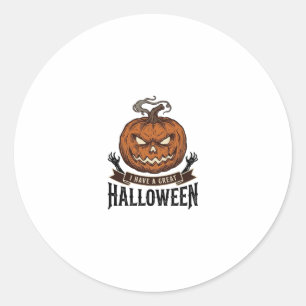 Vintage-Halloween-Kürbis-Gothik-Shirt-Design_1 Runder Aufkleber