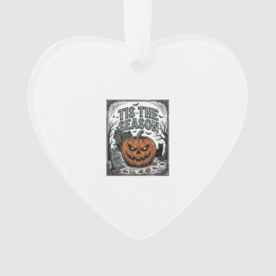 Vintage Halloween-Kürbis-Katze Die Saison ist da T Ornament