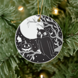 Vintage Halloween-Kürbis Keramik Ornament