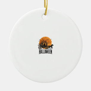 Vintage-Halloween-Kürbis-Kutsche-Hexen-Design_1 Keramik Ornament