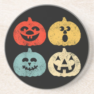 Vintage-Halloween-Kürbis Lustiges Retro-Geschenk Getränkeuntersetzer