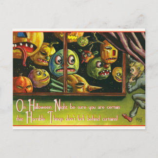 Vintage Halloween-Kürbis Postkarte