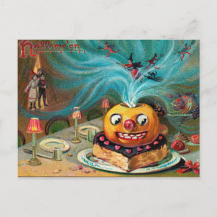 Vintage Halloween-Kürbis-Postkarte Feiertagspostkarte