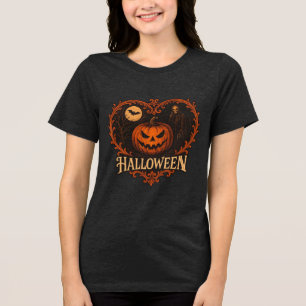 Vintage-Halloween-Kürbis- und Sensenmann-Frauen-Tr Tri-Blend Shirt