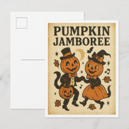 Vintage-Halloween-Kürbisfest Postkarte