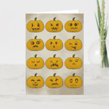 Vintage-Halloween-Kürbisse-Faltkarte