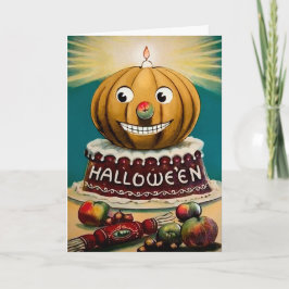 Vintage Halloween-Kürkenkarte Feiertagskarte