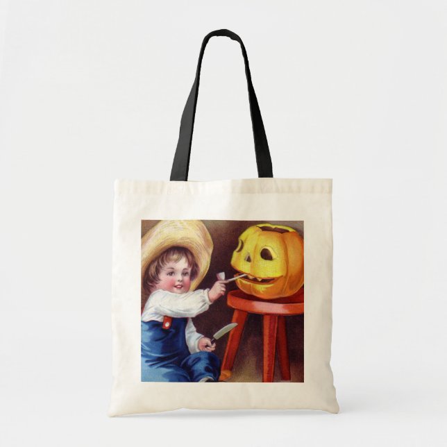 Vintage Halloween-Leckerei Tragetasche (Vorne)
