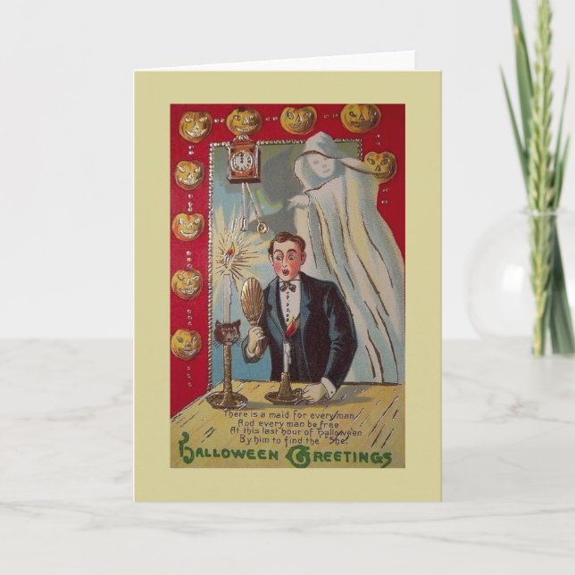 Vintage Halloween Matchmaking Card Karte (Vorderseite)