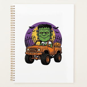 Vintage-Halloween-Monster-Truck-Kürbis-Shirt_1 Planer