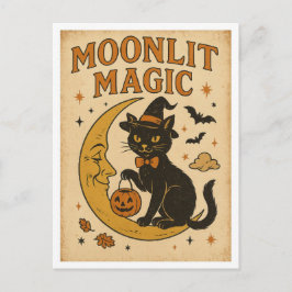 Vintage Halloween Moonlit Magic Postkarte