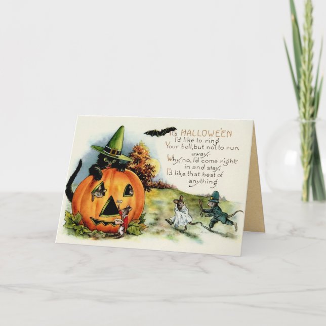 Vintage Halloween-Mythos-Karte Karte (Vorderseite)
