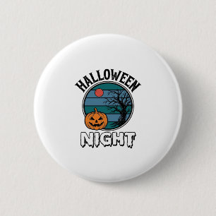 Vintage-Halloween-Nacht-Kürbisbaum-Shirt-Design_ Button