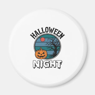 Vintage-Halloween-Nacht-Kürbisbaum-Shirt-Design_ Magnet