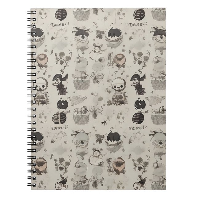 Vintage-Halloween-Notizbuch Notizblock (Vorderseite)
