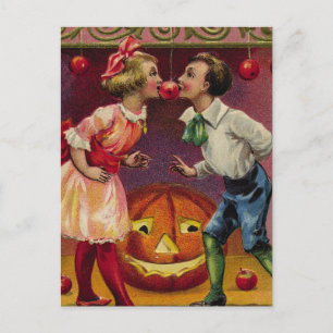 Vintage-Halloween-Paar Postkarte