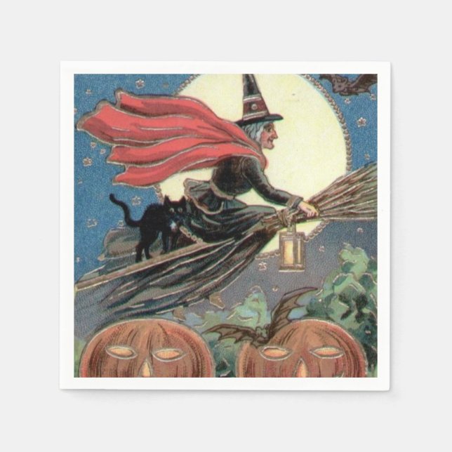 Vintage Halloween-Papierserviette Serviette (Vorderseite)