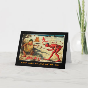Vintage-Halloween-Party-Einladung mit blutigem Tex Einladung