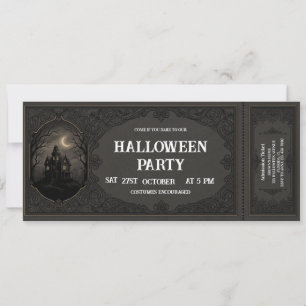 Vintage Halloween-Party-Ticket-Einladung Einladung