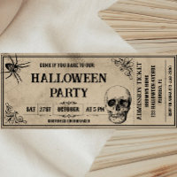 Vintage Halloween-Party-Ticket-Einladung