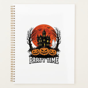 Vintage-Halloween-Party-Time-Geist-Kürbis-Shirt_1 Planer