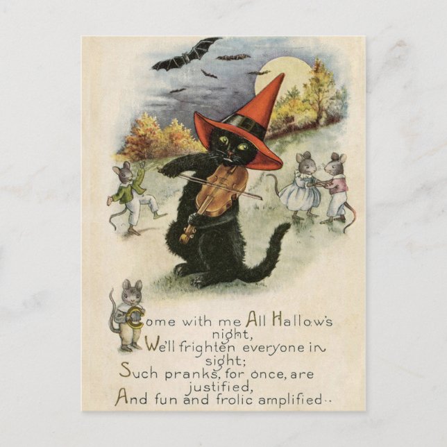 Vintage Halloween Postkarte (Vorderseite)